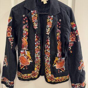 Anthropologie | Maeve Embroidered Boho Blazer